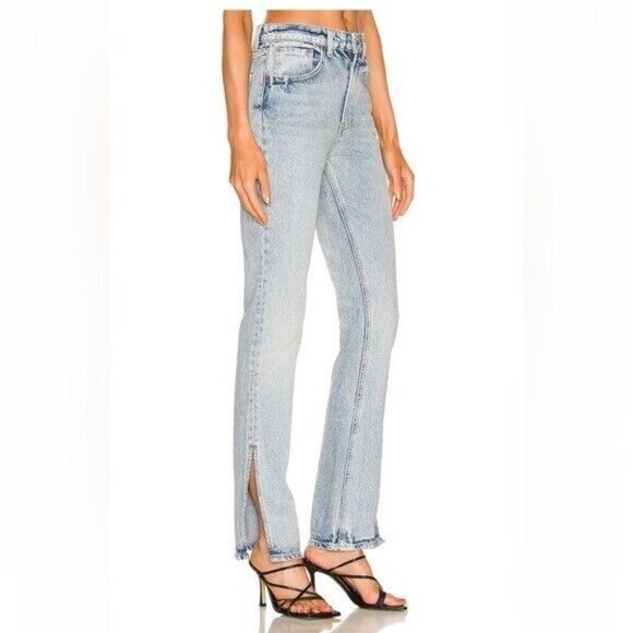GRLFRND Harlow High Rise Boot Cut Jeans with Slit‎ Size 26 Encinitas Blue - Picture 2 of 12